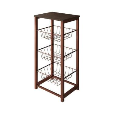 Imagem de Fruteira De Chão Cozinha Desmontada Aço Cobre Tampo Amêndoa Madri Cor: