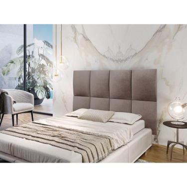 Imagem de Painel Estofado Casal San Miguel 8 Módulos Moderna Mobilia Linho Rusti