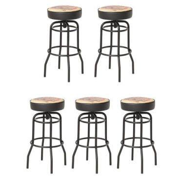 Imagem de Kit 5 Banquetas Texas Estampa Route 66-gatmagazine - GAT MAGAZINE