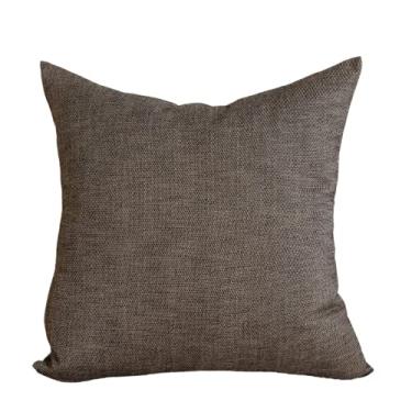 Imagem de Almofada Coleção Brunello em Linho Tramado Marrom e Preto Quadrada