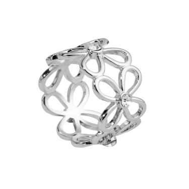 Imagem de Dainty Clover CZ lenço de seda anel deslizante clipe para mulheres cachecóis xaile camiseta pin moda flor banhado fivela titular fecho para acessórios de roupas joias modernas para sua melhor amiga