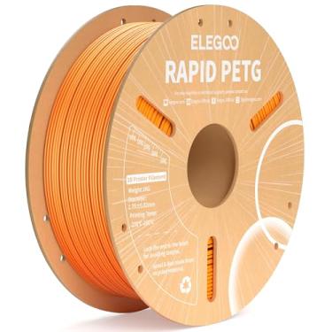 Imagem de ELEGOO Filamento PETG rápido 1,75 mm laranja 1 kg, alta velocidade 30-600 mm/s precisão dimensional do filamento da impressora 3D +/- 0,02 mm, carretel de papelão de 1 kg (1 kg) serve para a maioria