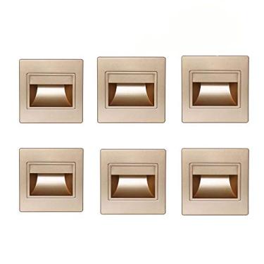 Imagem de Dreamworth Pacote com 6 lâmpadas de parede de canto LED 85-265V embutidas escadas LED luz noturna escada LED iluminação de parede para corredor, escadas, armário, quarto e mais