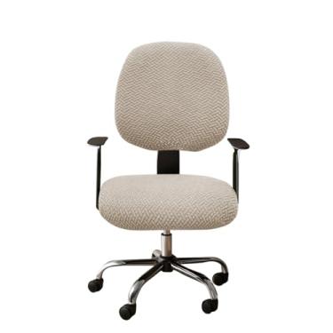 Imagem de Lzyjckh Capa para Cadeira de Escritório - 2 Peças Capas Elásticas para Cadeira para Cadeira Giratória Universal, Cadeira de Computador e Presentes de Escritório,Khaki