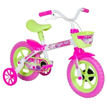 Imagem de TK3 Track Bicicleta Infantil Aro 12 Arco-Íris Branco e Verde Limão