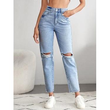 Imagem de Calça jeans rasgado básica -tamanho 44 - BLACK JEANS 