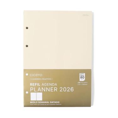 Imagem de REFIL CADERNO CRIATIVO ARGOLADO 88 FLS POLEN 80G AGENDA PLANNER 2026 SEMANAL 17X24