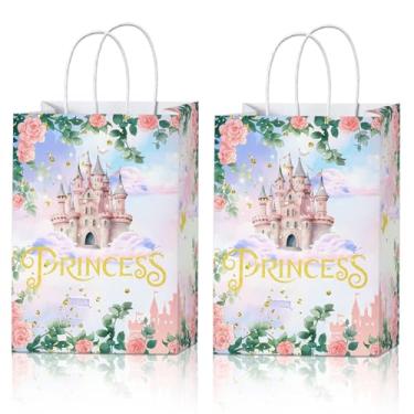 Imagem de WFKLDF 20 peças de sacolas de lembrancinhas de festa de princesa - Sacos de brindes de princesa - Decorações de chá de bebê de princesa