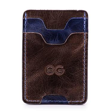 Imagem de Carteira Mini Cnh/cédulas/cartões Minimalista Couro Legítimo com protetor para cnh(Marrom Escuro)