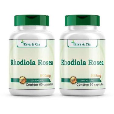 Imagem de Rhodiola Rosea 100% Pura   Raiz Dourada   500 Mg 2 Frascos