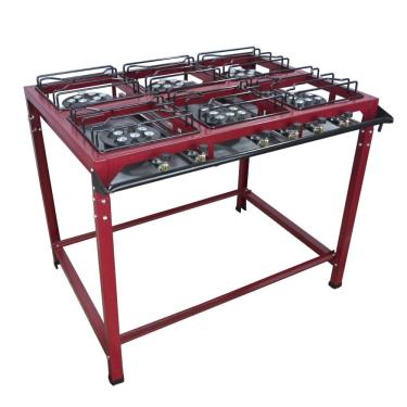 Imagem de Fogão Industrial Grande 6 Bocas Alta Pressão Roa