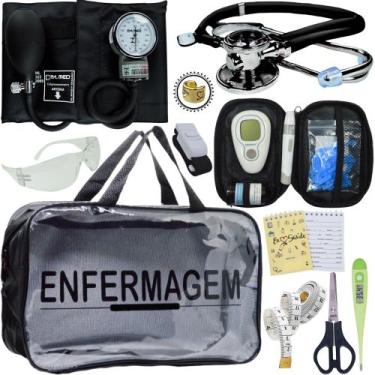 Imagem de Kit Enfermagem + Aparelho Medidor Glicose Completo Premium - Love Saud