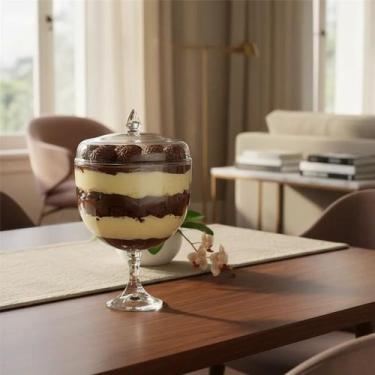 Imagem de Taça Americana Doce Acrílico Safira Tampa 1,250ml Sobremesa - BlueStar