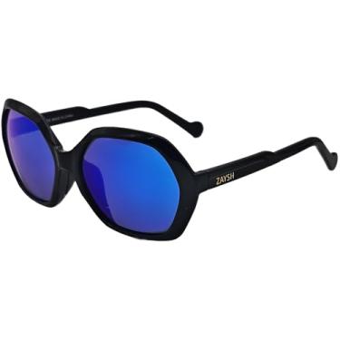 Imagem de ZAYSH Óculos de sol unissex quadrados polarizados — armação leve TR90 armação UV400 lentes Polaroid, Preto, 56-17-145mm