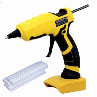 Imagem de Mefape Pistola De Cola Quente Sem Fio, Portátil 50 W Compatível Com Bateria Dewalt (Não Incluída), 30 Bastões 7 Mm Para Artes E Artesanato