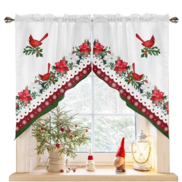 Imagem de Azvizanmo Cortinas de serapilheira rústicas naturais com bolso de varão painéis de cortina para janela pequena 91 cm de comprimento, 2 painéis