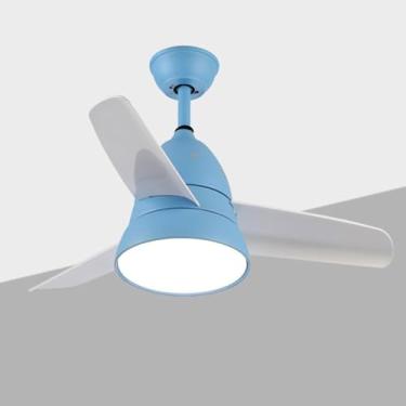 Imagem de Pequeno quarto lustre ventilador de teto com luz cozinha moderno preto embutido ventilador luminária ventilador de teto infantil luz para quarto crianças berçário sala de jantar, rosa azul a