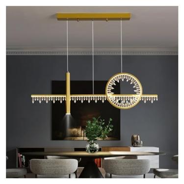 Imagem de Luminária pendente de cristal moderna Sala de jantar Sala de estar Restaurante Café Lustres dourados Luminária pendente longa Decoração interna, Decoração moderna