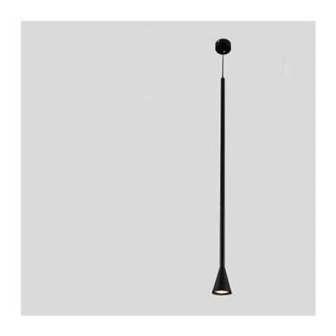 Imagem de Luminária pendente escandinava - Luminária pendente longa minimalista para decoração de sala de estar Luminária pendente de chifre de ferro Luz de cabeceira para quarto, lâmpadas de lustre