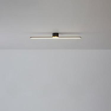 Imagem de Luminária de teto linear minimalista semi-embutida, lustre LED, luminária de corredor, faixa longa, rente ao teto, lâmpadas para sala de estar, quarto, escritório