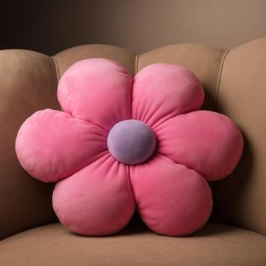 Imagem de Almofada Decorativa Margarida em Cetim - Formato Floral para Ambientes Internos (ROSA CHICLETE)