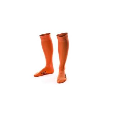 Imagem de Meias de futebol laranja para crianças de algodão tamanho padrão 29-33
