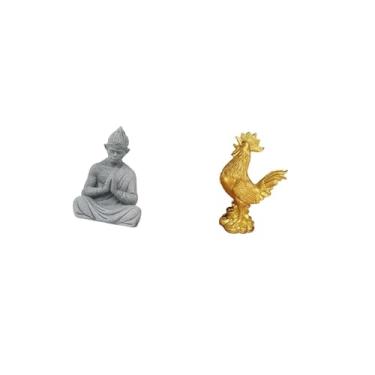 Imagem de Fenteer Estátua de Macaco Buda, Figura Colecionável, Escultura em Miniatura para Pátio de Hotel, Quintal, Galinha, Decoração de Feng Shui, Decoração de Casa,