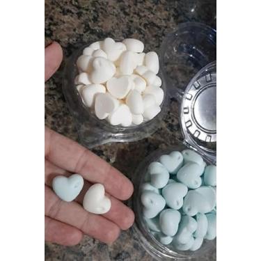 Imagem de Sabonete Artesanal Mini Coração para Lembrancinha, 60 Unidades, Formato Coração, 2 x 1,7 x 1 cm, Personalizável com Cor e Essência (30 branco + 30 azul claro, Dama da Noite)