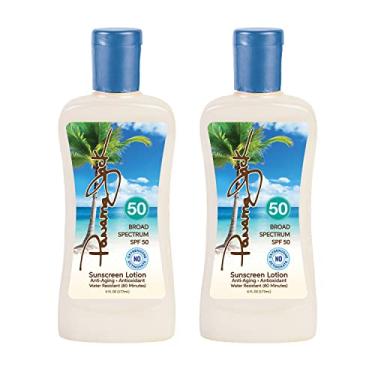 Imagem de Panama Jack Loção bronzeadora solar – FPS 50, proteção UVA/UVB de amplo espectro, PABA, parabenos, sem glúten e crueldade, resistente à água (80 minutos), 150 ml