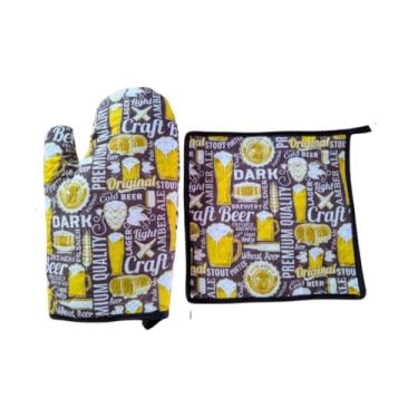 Imagem de Luva TéRmica Para Cozinha: Luva Avulsa, Par De Luvas Ou Kit Com Apoio TéRmico, Ideal Para Forno E FogãO(Chopp,Par de Luva)