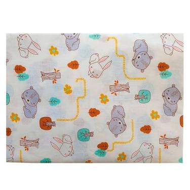 Imagem de Lençol Avulso para Berço Bebê Padrão Americano 100% Algodão com Elástico (Urso Neutro)