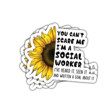 Imagem de Adesivo de vinil com citação engraçada You Can't Scare Me I'm a Social Worker para gerente de capa, conselheiro, terapeuta, estudante de pós-graduação em serviço social, trabalhador de escritório