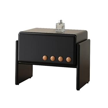 Imagem de Mesa de cabeceira com 1 gaveta mesa lateral para sala de estar, mesa de cabeceira com pernas de madeira, mesa lateral moderna para quarto mesa de cabeceira mesa de canto (cor: dourada)