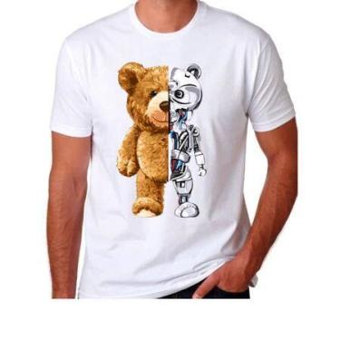 Imagem de Camiseta Masculina urso robo Camisa Estampada T-shirt style camisa - l