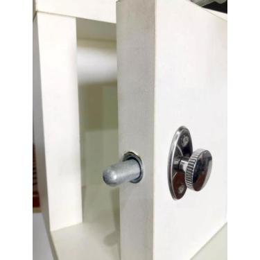 Imagem de Fecho Batom Pino auxiliar de Segurança Para Porta Portão janela cromad