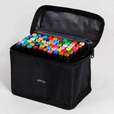 Imagem de Kit Canetinhas 60 Unidades Pintura Arco-Íris Profissional - GENZO