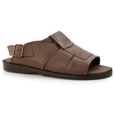 Imagem de Chinelo de Couro Masculino Italianinho 34302, Marrom, 39