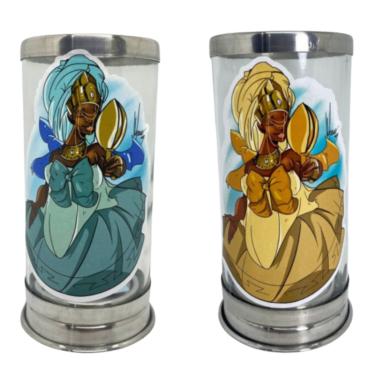 Imagem de Suporte Vela 7 Dias Orixá Oxum 18cm em Vidro-Escolha a Cor