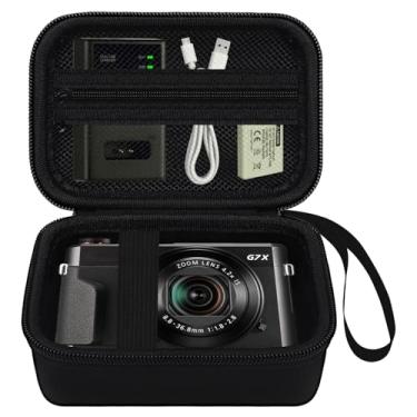 Imagem de TsuiWah Estojo Rígido De Viagem Para Câmera Canon Powershot G7 X Mark Ii/G7X Iii, Bolsa Armazenamento Digital Com Bolso Malha Zíper, Cabo Usb, Cartão Sd, Bateria E Outros Acessórios, Preto