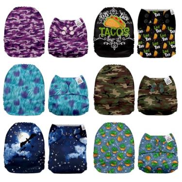 Imagem de Mama Koala 1.0 Fraldas de pano para bebês, pacote com 6 apenas capas de bolso (sem inserções) - Fraldas de bolso laváveis e reutilizáveis de tamanho único para recém-nascidos e crianças pequenas