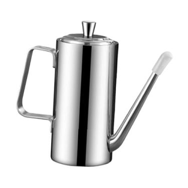 Imagem de Ｂｅｓｇａ Garrafa dispensadora de óleo Garrafa de óleo com alça Galheteiro de cozinha Utensílios de cozinha Multiuso Fácil de limpar Despejar aço inoxidável, Cabo de aço, 500ml