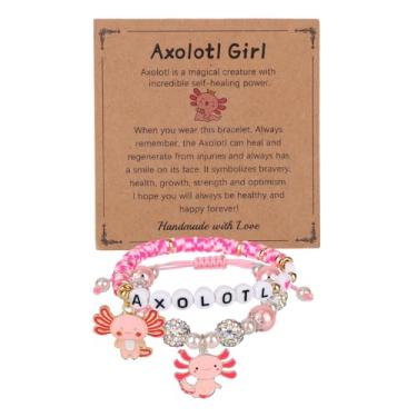 Imagem de 2 un. Pulseiras de Axolote para Meninas, Ajustáveis Fofas Argila Pendente de Axolote Pulseira Contas Conjunto Joias Artesanais para Crianças Adolescentes Amigos Aniversário Formatura Presentes