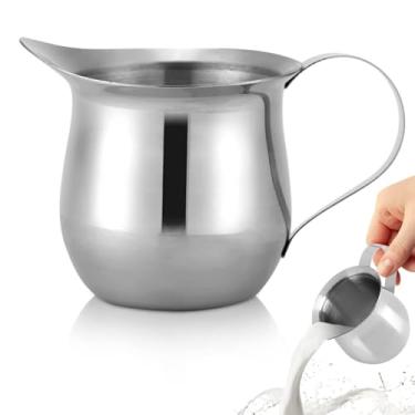 Imagem de Jarro espumador de aço inoxidável de 85 g, copo de espumante de café leite com alça para servir de espuma para café café café expresso, arte de chocolate quente