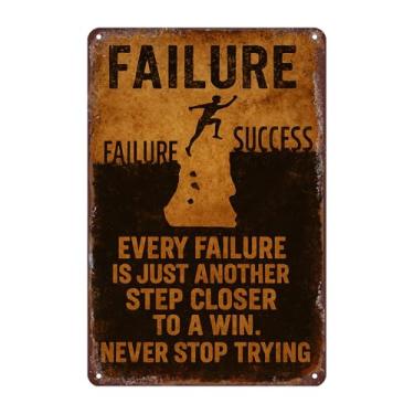 Imagem de Failure is the Process - Decoração de parede motivacional vintage de 30 x 20 cm para escritório, academia, casa, presente inspirador para empreendedores, atletas, buscadores de objetivos