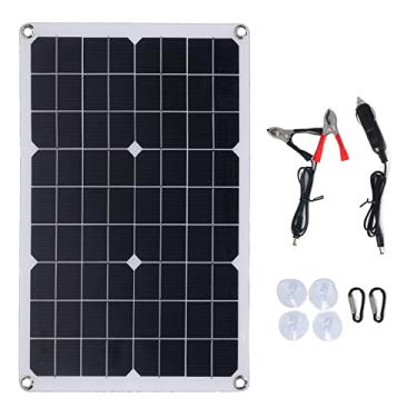 Imagem de Painel solar flexível à prova d'água de silício monocristalino placa de carregador solar kit de fonte de alimentação de 20 W para acampamento ao ar livre, veículos, barcos, casas
