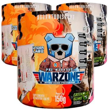 Imagem de Combo 3 Pré-Treino Warzone Under Labz 150g Suplemento Treino-Unissex