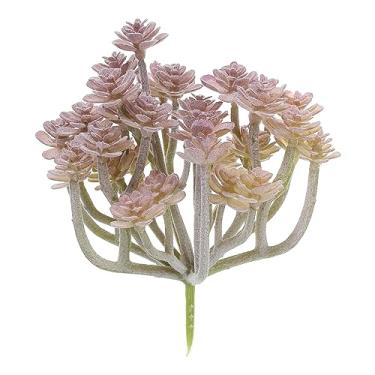 Imagem de Mini suculentas artificiais, suculentas falsas, sem vaso, realistas, texturizadas, suculentas para decoração de jardim doméstico, roxo