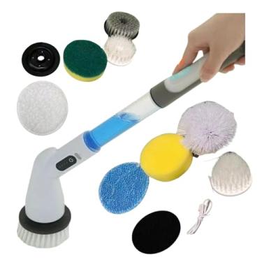 Imagem de Escova De Limpeza Giratória Multiuso 9 em 1 com Dispenser Integrado - Uso Doméstico (sem líquido incluso)