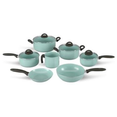 Imagem de JOGO DE PANELAS 7 PEÇAS CERAMIC LIFE  SUPREMA VERDE BRINOX