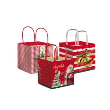 Imagem de SACOLA NATALINA SORTIDA P/ PANETONE TAM G - CROMUS